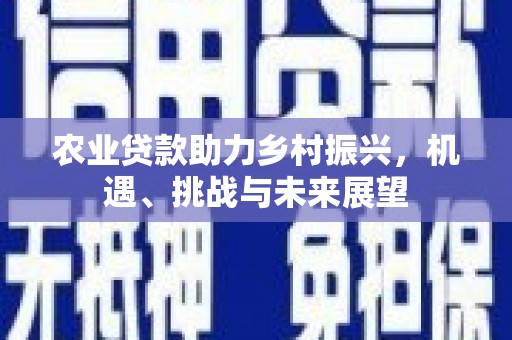 迁安农业贷款助力乡村振兴，机遇、挑战与未来展望