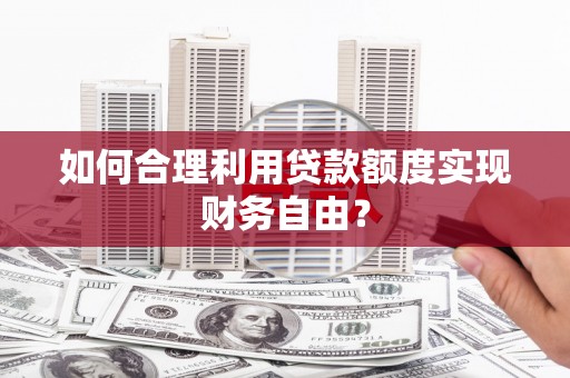 东西湖如何合理利用贷款额度实现财务自由？