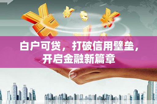将军白户可贷，打破信用壁垒，开启金融新篇章