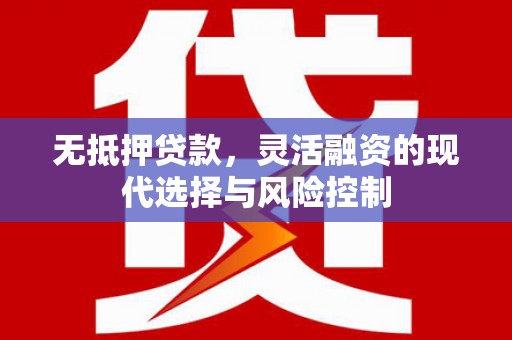 缙云无抵押贷款，灵活融资的现代选择与风险控制