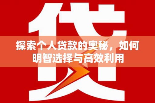 定海探索个人贷款的奥秘，如何明智选择与高效利用