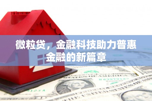 镇平微粒贷，金融科技助力普惠金融的新篇章